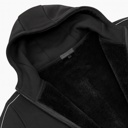 Black Small Men's Heavyweight Sherpa Fleece-Lined Full Zip Classic Tech Hoodie